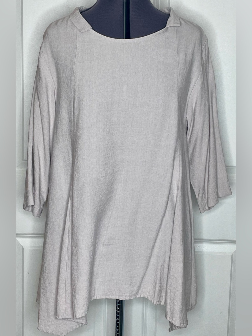 Christopher Calvin Lavender Textured Tunic Top Medium Lagenlook Made in USA